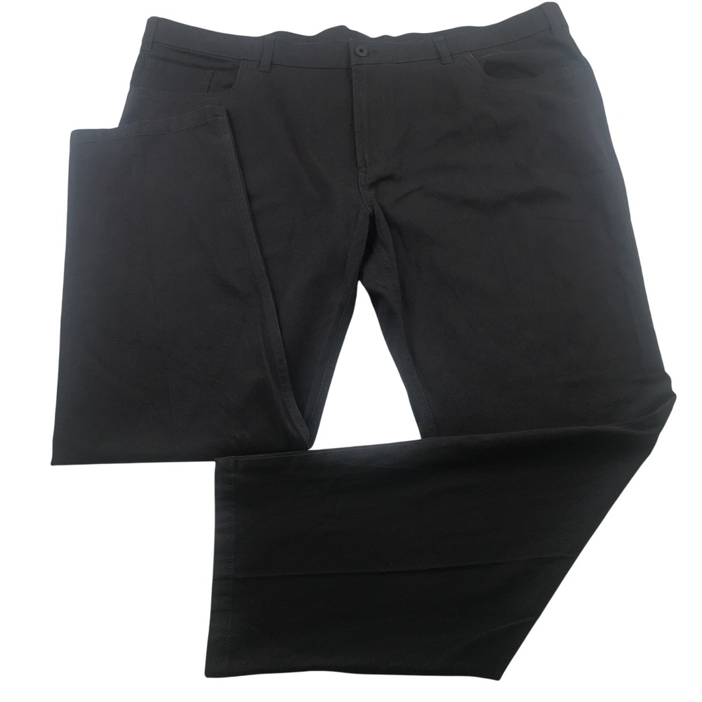 Kenneth Cole Reaction Pants Men 46x32 Black Big & Tall Slim Fit Flex Waistband